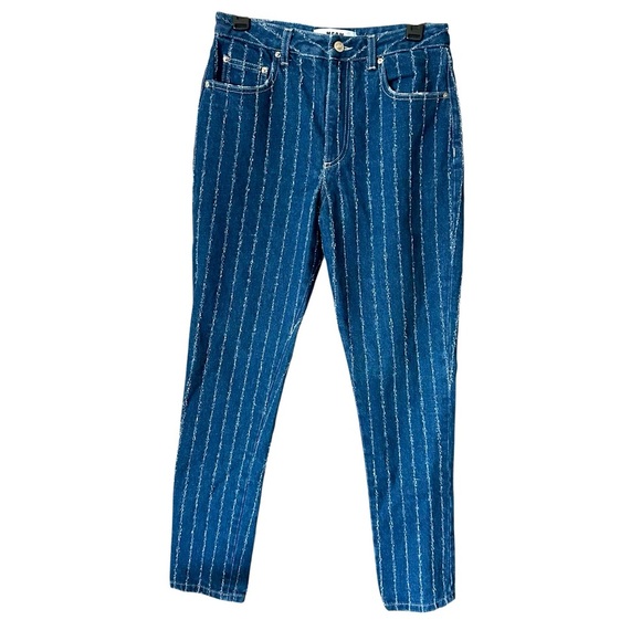 MSGM Milano Blue Striped Women's Jeans 44/28 - Picture 1 of 9